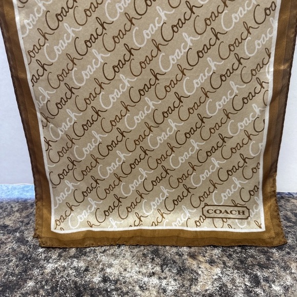 Coach Repeating Monogram 100% Silk Scarf  EUC - Picture 1 of 4